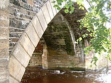 The effect of adding to the bridge can be seen from below Evolution of the Tweed bridge - geograph.org.uk - 950851.jpg