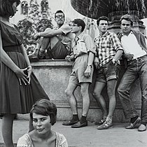 Studenten am Geschwister-Scholl-Platz, München (vor 1962)