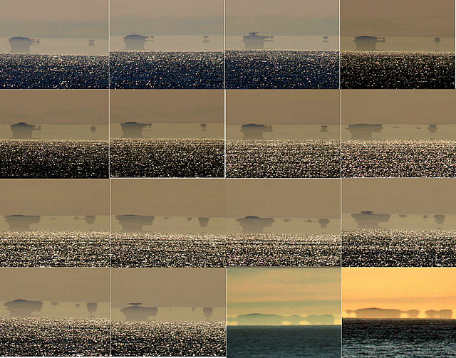 A sequence of a Fata Morgana of the Farallon Islands as seen from San Francisco