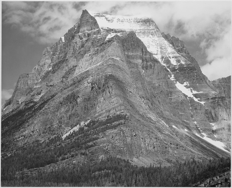 File:Full view of mountain, "Going-to-the-Sun Mountain, Glacier National Park," Montana., 1933 - 1942 - NARA - 519866.tif