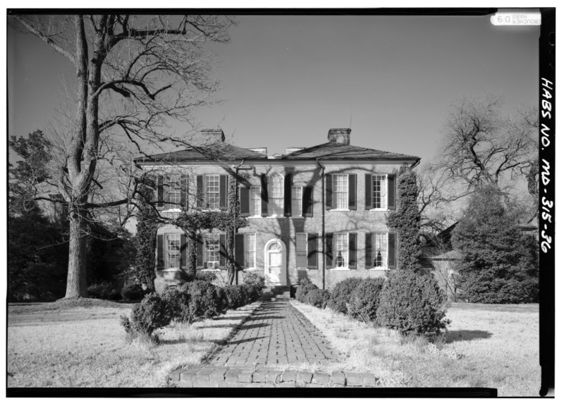 File:GENERAL VIEW, SOUTHWEST GARDEN ELEVATION, WITHOUT SCALE - Poplar Hill, 7606 Woodyard Road (His Lordship's Kindness Road) (Rosaryville vicinity), Clinton, Prince George's County HABS MD,17-ROSVI.V,1-43.tif