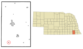 Gage County Nebraska Incorporated and Unincorporated areas Odell Highlighted.svg