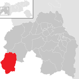 Poloha obce Galtür v okrese Landeck (klikacia mapa)