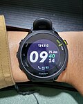 Garmin Forerunner 55, a running smartwatch, on a wrist