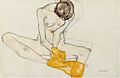Noia (nu femení amb tela de color groc) (1913, Museu Leopold, Viena)