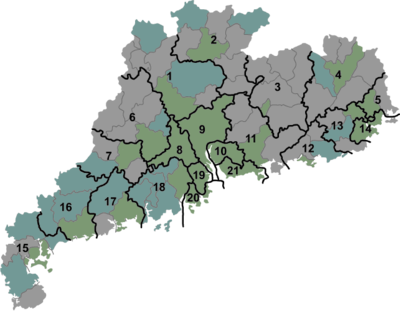 Bản đồ hành chính tỉnh Quảng Đông
