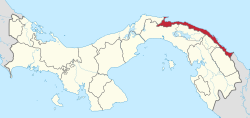Gunajalas komarka Panamas kartē