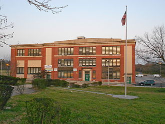 Achievement Academy's previous home in the building of the former Harbor City High School, 2555 Harford Road Harbor City HS Baltimore.JPG