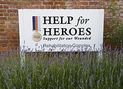 Help for Heroes Sign at the Defence Medical Rehabilitation Unit, Headley Court in Surrey MOD 45152785.jpg
