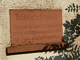 Deutsch: Tafel an Rösslehofkapelle in Hinterzarten