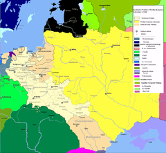 Poland and Lithuania in 1466, under Casimir's rule
