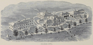 Engravings of the Ingleside Hotel and its campus, prior to 1875