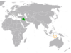 Location map for East Timor and Iraq.