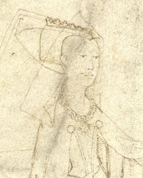 Posthumous drawing of Isabel from the Rous Roll, c. 1483