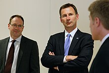 During a trip to the US, in 2013 Jeremy Hunt and Dr Mark Davies visiting the Kaiser Permanente Center for Total Health, 700 Second St, Washington, USA-3June2013.jpg