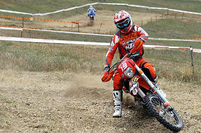 Eight-time class and five-time overall champion Salminen rides his KTM in 2008.