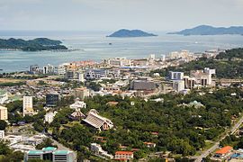 Kota Kinabalu'nun havadan görünümü