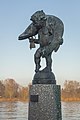 Sculpture "Boy with the fish" Artwork by Wilhelm Wandschneider