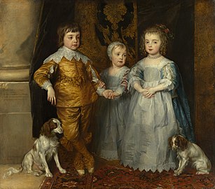 Charles I, James II và Vương nữ Mary khi còn nhỏ