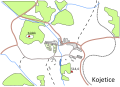 Přehled Kojetic (pod názvem na mapě chybí rozlišovač okresu;v přípravě je nová verze)