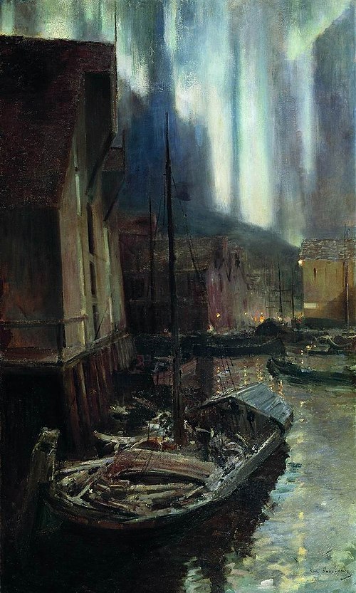 Painting by Konstantin Korovin, inspired by the Aurora Borealis in Hammerfest