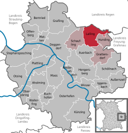 Läget för Lalling i Landkreis Deggendorf