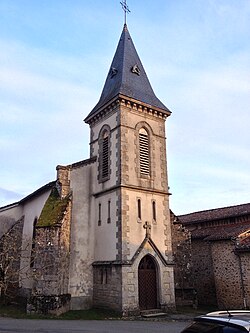 Le clocher de l'église de Saint-Priest-sous-Aixe.jpg