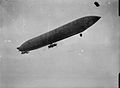 1910 - The Lebaudy airship "Morning Post ", with 2 Panhard & Levassor engines, in flight.