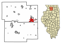 Lee County Illinois Incorporated and Unincorporated areas Rochelle Highlighted.svg