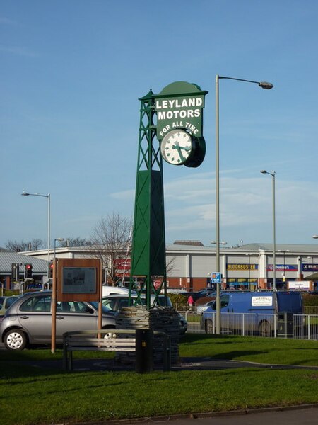 Image: Leyland Motors Clock, Hough Lane, Leyland   geograph.org.uk   2290100