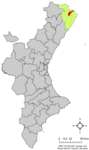 Localització de Traiguera respecte del País Valencià.png