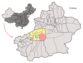 Location of Shayar within Xinjiang (China).png