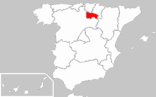 Location of La Rioja, home region to Arnedo near Logrono, where four women were killed in 1931. Locator map of La Rioja.png