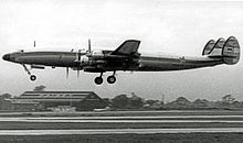 Lufthansa Starliner taking off from Manchester Airport in 1961 when operating a freight schedule to New York's Idlewild Airport