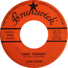 Lonely Teardrops by Jackie Wilson (US single, orange label, side A).png