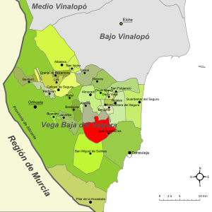 Los Montesinos-Mapa de la Vega Baja del Segura.svg