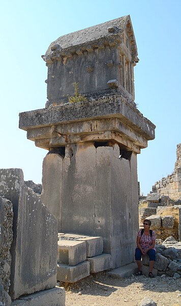 File:Lycian pillar tomb in Xanthos.jpg