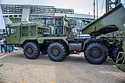 English: MZKT-741501 tank trailer. 10th international exhibition of arms and military machinery Milex-2021 (23-26 June 2021). Minsk, Belarus Русский: Тягач для перевозки танков МЗКТ-741501. 10-я международная выставка вооружения и военной техники Milex-2021 (23-26 июня 2021). Минск, Беларусь