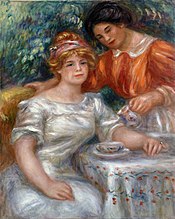 Renoirs 'Tea Time’’, 1911, links Amélie Diéterle, rechts Gabrielle Renard.