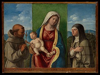 <i>Madonna and Child with Saint Francis and Saint Clare</i> Painting by Cima da Conegliano