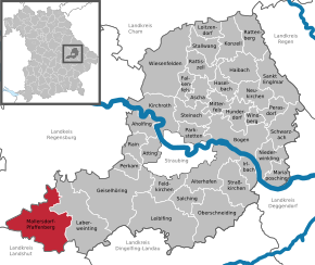 Poziția Mallersdorf-Pfaffenberg pe harta districtului Straubing-Bogen