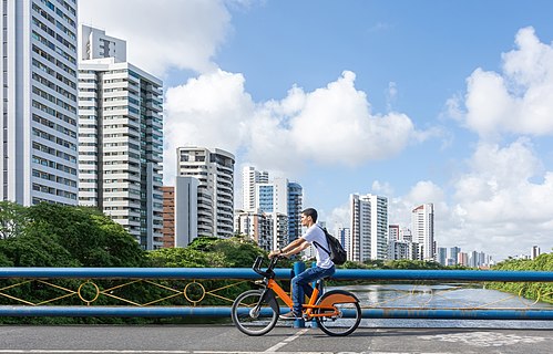 Man biking on Recife city