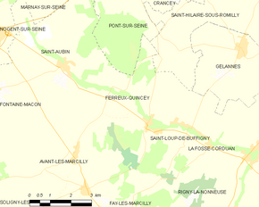 Poziția localității Ferreux-Quincey