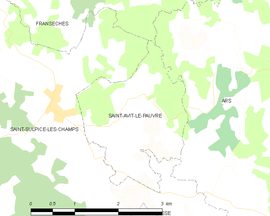 Mapa obce Saint-Avit-le-Pauvre