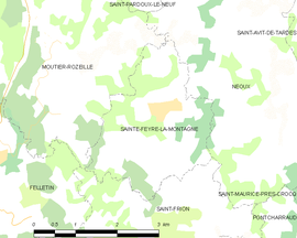 Mapa obce Sainte-Feyre-la-Montagne