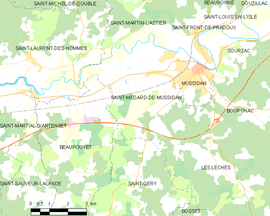 Mapa obce Saint-Médard-de-Mussidan