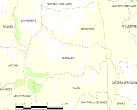 Mapa obce Bezolles