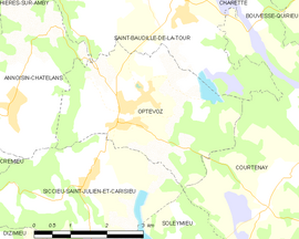 Mapa obce Optevoz