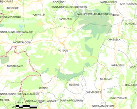 Mapa obce Roybon
