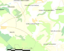 Mapa obce Quincy-Landzécourt